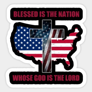 Blessed Is The Nation Whose God Is The Lord Costume Gift Sticker